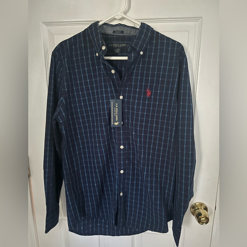 U.S. Polo Assn. Men's Navy Plaid Shirt